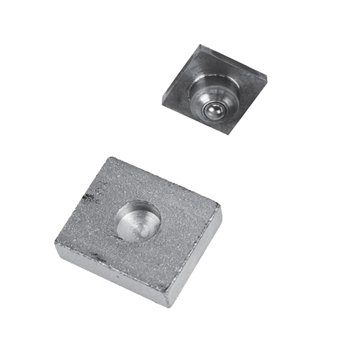 Pivot infrieur pour tube de 40x40mm  bille ou carr en acier grandes charges