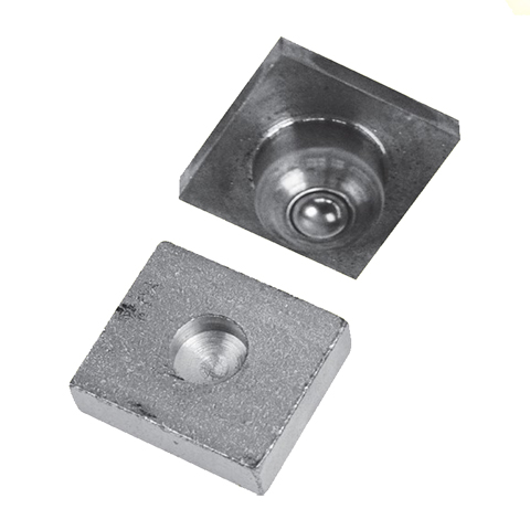 Pivot infrieur pour tube de 30x30mm  bille ou carr en acier grandes charges