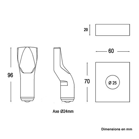 Pivot  bille dsax 24mm grande charge pour portail ou portillon