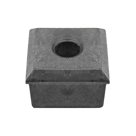 Jonction de crapaudine 40x40mm trou 12mm aluminium pour tube