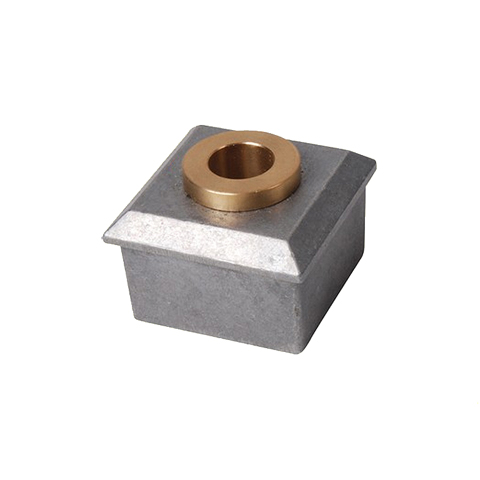 Jonction de Crapaudine 40x40mm alsage 12mm aluminium et laiton