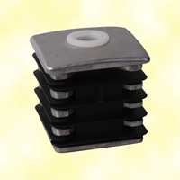 Jonction de Crapaudine 50x50mm trou 12mm en aluminium - bouchon