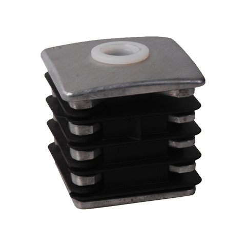 Jonction de Crapaudine 50x50mm trou 12mm en aluminium - bouchon