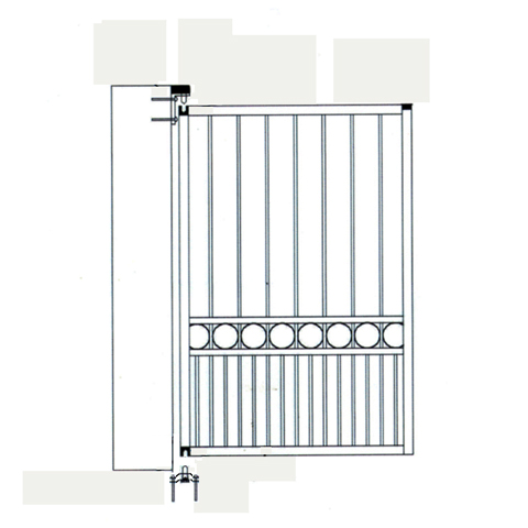 Ensemble gond-pivot tube 40x40mm avec nylon Pivot  fixer au sol