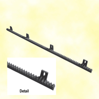 Crmaillre polyamide 1010mm renforce pour portail coulissant 4 fixations