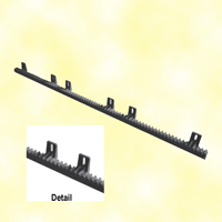 Crmaillre polyamide 1020 renforce pour portail coulissant 6 fixations