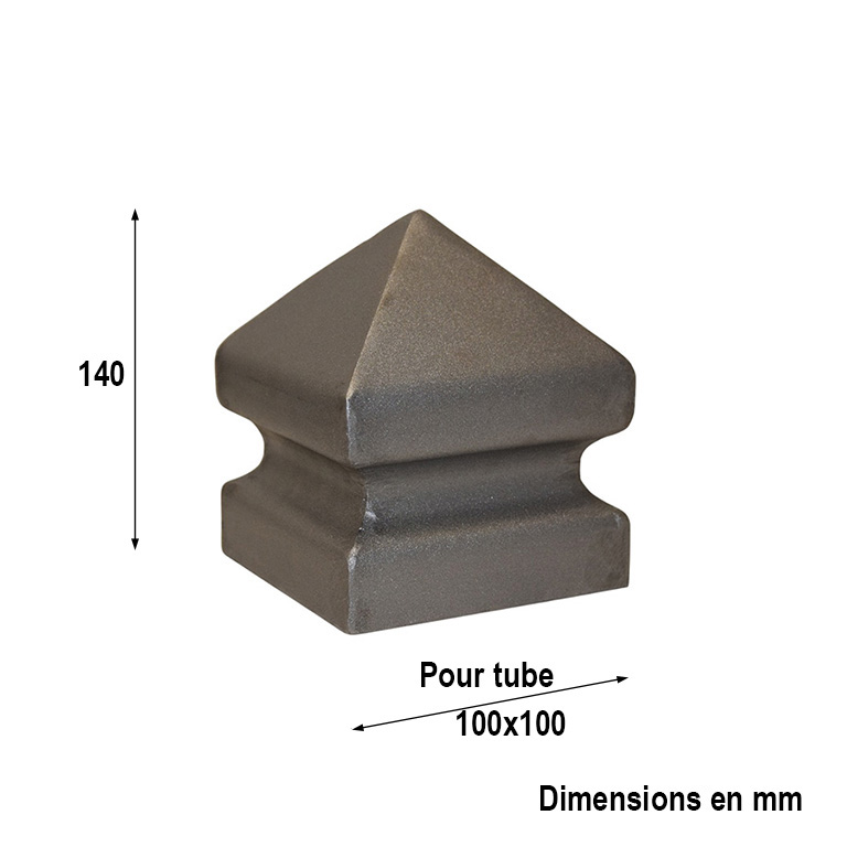 Couvre pilastre acier 100x100mm couvre poteau  souder