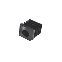 Bouchon nylon 40X40mm alsage borgne 19mm nylon noir