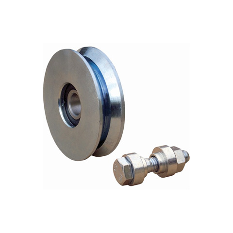 Roulette acier 100mm  gorge en V pour portails coulissants