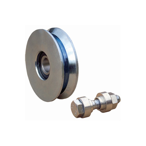 Roulette acier 120mm  gorge en V pour portails coulissants