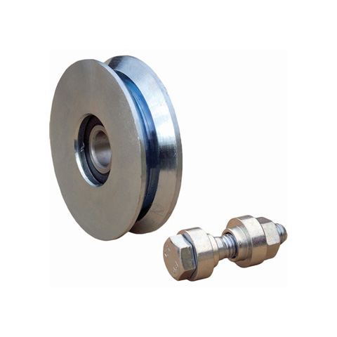 Roulette acier 140mm  gorge en V pour portails coulissants