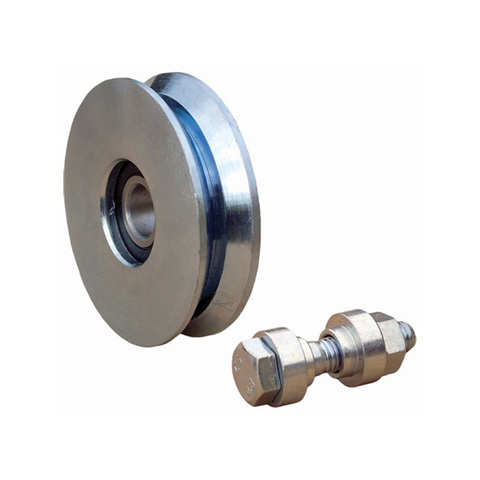 Roulette acier 160mm  gorge en V pour portails coulissants