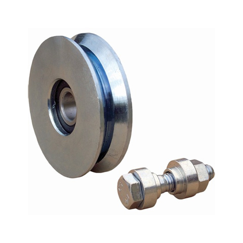 Roulette acier 200mm  gorge en V pour portails coulissants