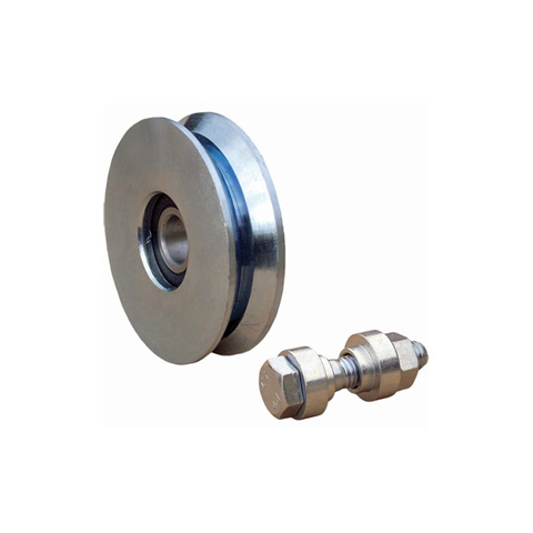 Roulette acier INOX 100mm  gorge en V pour portails coulissants