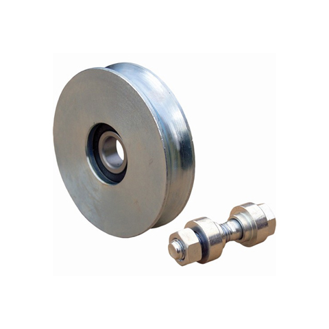 Roulette acier 120mm  gorge en U pour portails coulissants