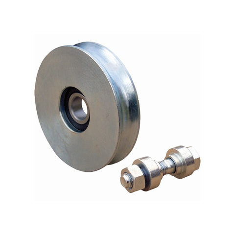 Roulette acier 140mm  gorge en U pour portails coulissants