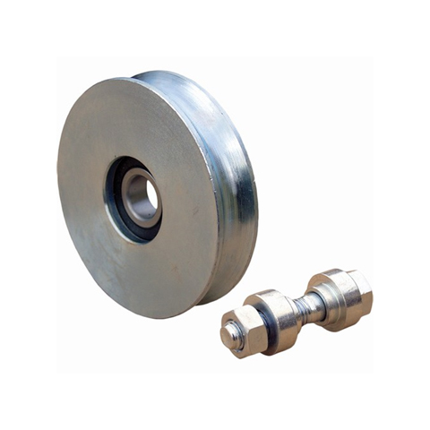 Roulette acier 160mm  gorge en U pour portails coulissants