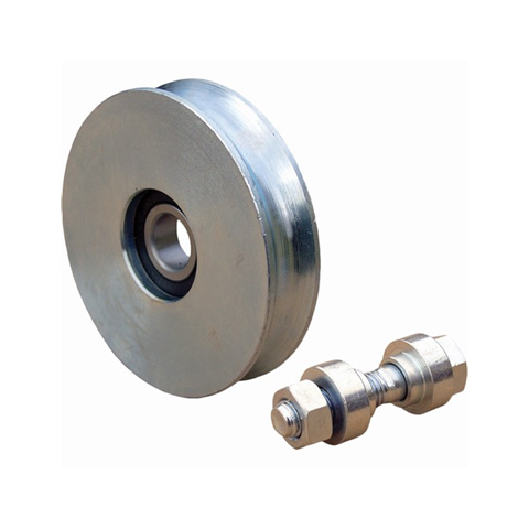 Roulette acier 200mm  gorge en U pour portails coulissants