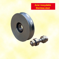Roulette acier INOX 100mm  gorge en U pour portails coulissants