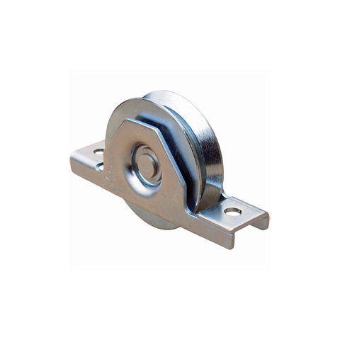Roulette  encastrer 50mm avec gorge en V en acier pour tube 60x40x2mm