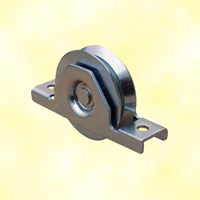 Roulette  encastrer 80mm avec gorge en V en acier pour tube 60x40x2mm