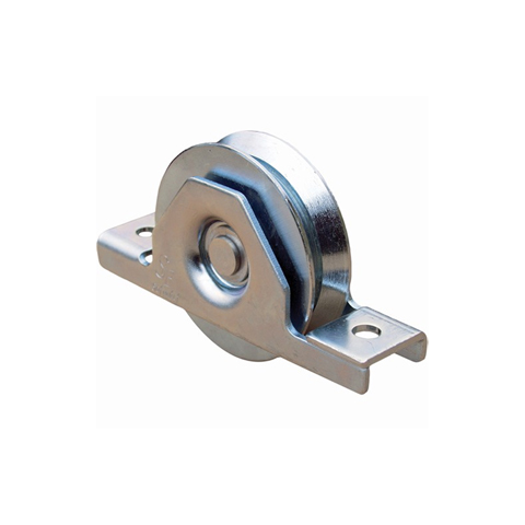Roulette  encastrer 80mm avec gorge en V en acier pour tube 60x40x2mm