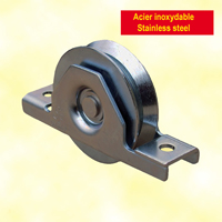 Roulette  encastrer INOX 120mm gorge V pour tube 100x40mm