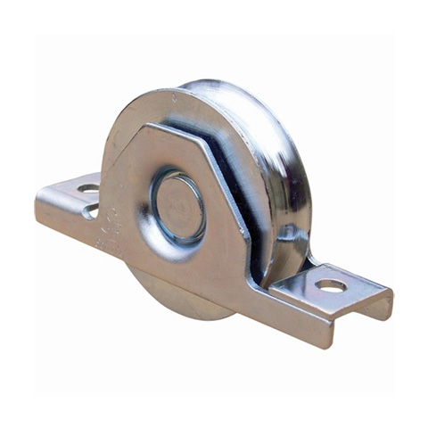 Roulette  encastrer 160mm gorge en U double roulement pour tube de 140x60mm