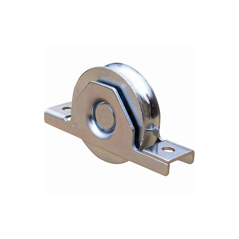 Roulette  encastrer 100mm avec gorge en U acier pour tube 80x40x2,5m