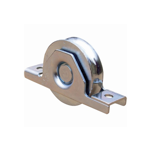 Roulette  encastrer 100mm avec gorge en U acier pour tube 80x40mm