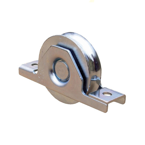 Roulette INOX  encastrer 120mm gorge en U avec double roulement