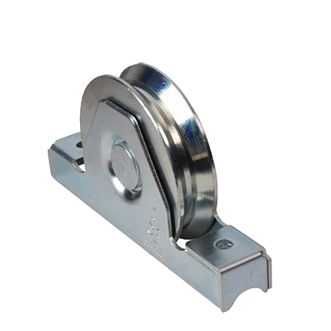 Roulette  encastrer 80mm avec gorge en V en acier anti pincement