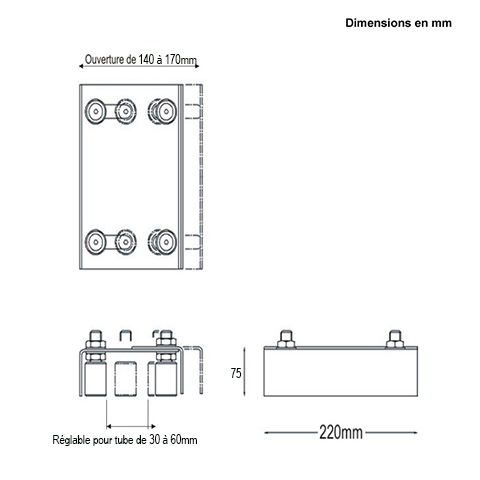 Rail de guidage 4 galets modulables pour portails coulissants