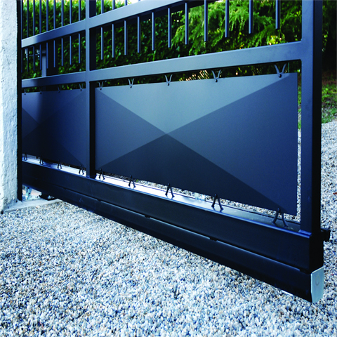 Systme 2 chariots de guidage rail 68x68mm pour portails autoportant 5m