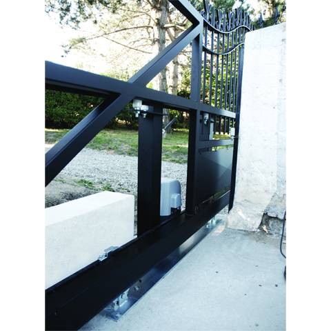 Systme 2 chariots de guidage rail 68x68mm pour portails autoportant 5m