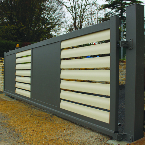 Systme 2 chariots de guidage rail 72x72mm pour portails autoportant 4.5m