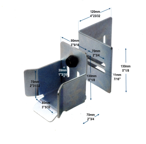 Avaloir Butoir de rception rail 68x68mm pour portail autoportant