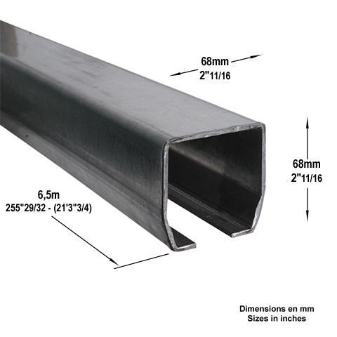 Rail autoportant 68x68mm pour chariot de guidage cantilever