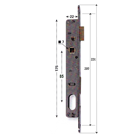 Serrure  pne rversible tube de 30x30mm ou 25x25mm minimum pour cylindre ovale
