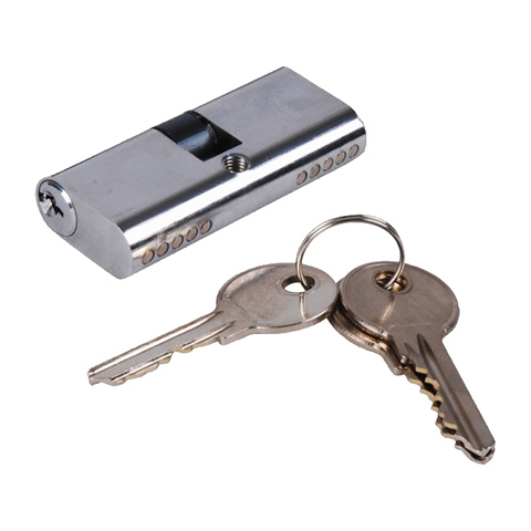 Cylindre ovale 30+30mm en acier zingu avec clefs