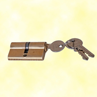Cylindre europen 30+30mm petit paneton en acier zingu avec 3 clefs
