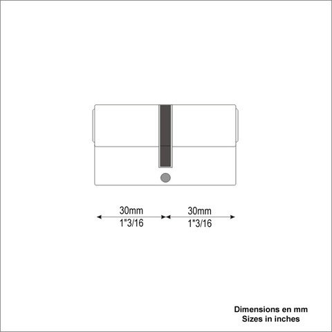 Cylindre europen 30+30mm s'entrouvrant en acier zingu avec 3 clefs
