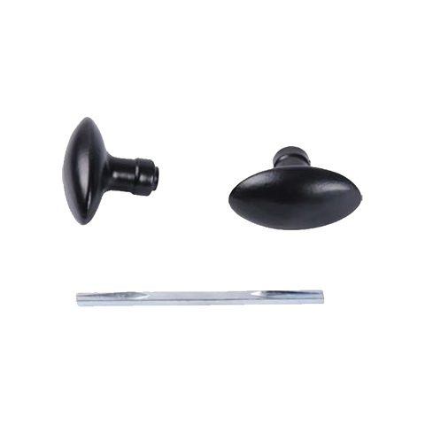 Jeu de boutons de porte aluminium poxy noir carr de 6x6mm