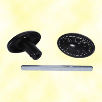 Jeu de boutons de porte moulur aluminium poxy noir carr de 6x6mm