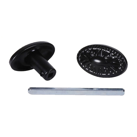 Jeu de boutons de porte moulur aluminium poxy noir carr de 6x6mm