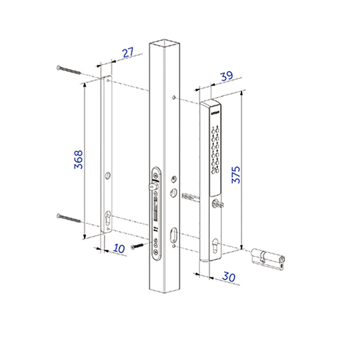 Serrure  VERA Locinox  code lectronique sur batterie pour serrures encastres FN371371 Serrures Locinox  ajuster FN371371