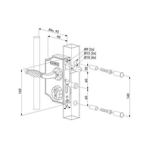 Serrure  pne INOX LAKQ FN3715 Serrures Locinox  ajuster FN3715