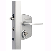 Serrure  pne INOX pour portails ouvrants et portillons tubes 60x60mm ou 80x80mm