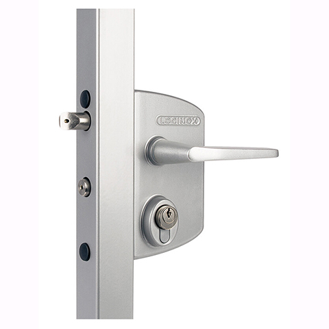 Serrure  pne INOX pour portails ouvrants et portillons tubes 60x60mm ou 80x80mm FN37171 Serrures Locinox  ajuster FN37171