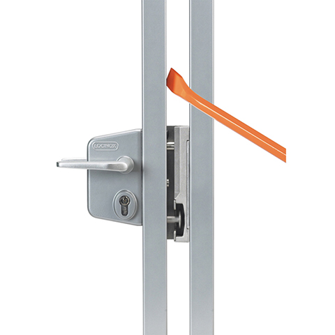 Serrure  pne INOX pour portails ouvrants et portillons tubes 60x60mm ou 80x80mm FN37171 Serrures Locinox  ajuster FN37171